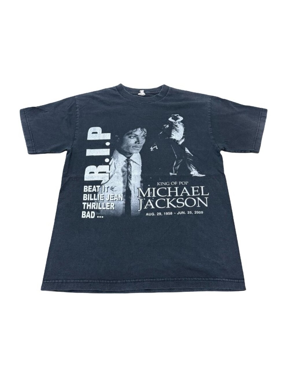 2009 Michael Jackson King of Pop Graphic T-Shirt Black